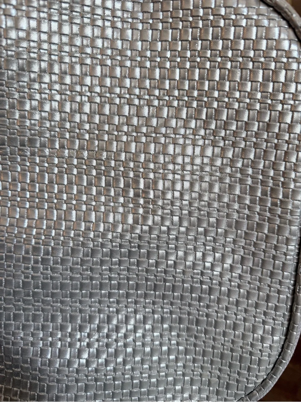 Silver Textured Cosmetic Pouch Set - 3 Piece